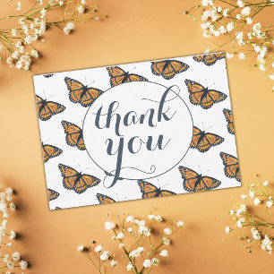 Söt Monarch Butterfly Mönster Tack Kort