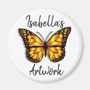 Söt Monarch Butterfly Personlig Namn Magnet