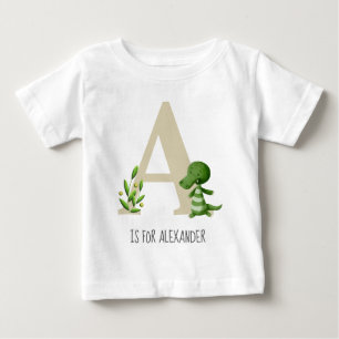 Söt monogram krokodil baby t shirt