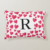 Söt monogram röda hjärtan Anpassad monogram