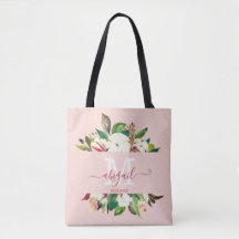 Söt Monogrammed Blommigt Bridesmaid