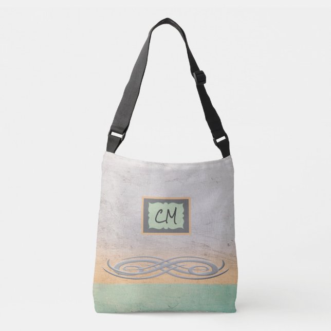Söt Monogrammed Pastel Tote Bag Axelväska (Framsida)
