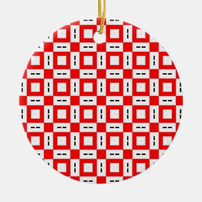 Söt Mönster 06 Julgransprydnad Keramik (Framsidan)