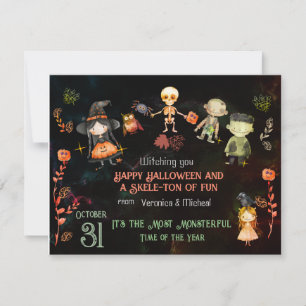 SÖT MONSTER HALLOWEEN Högtidskort Julkort