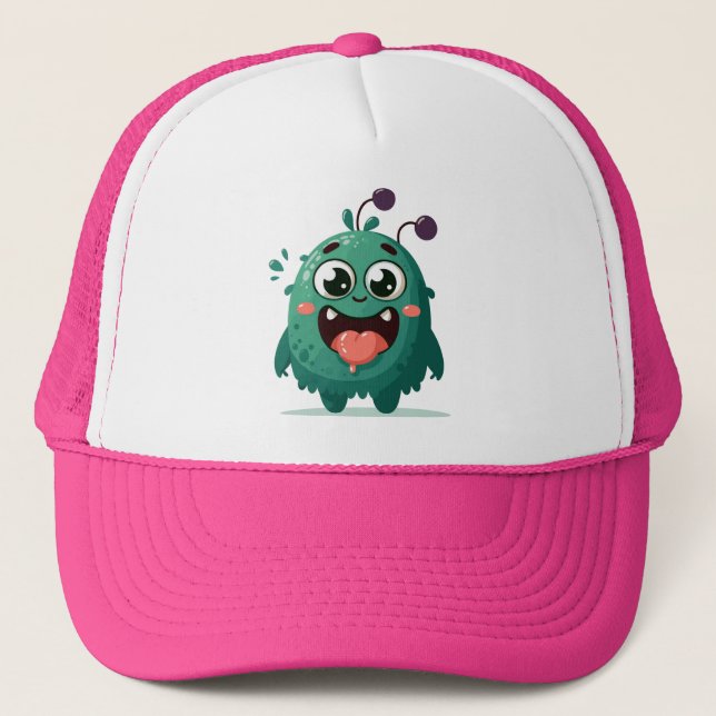 Söt monster tecknad illustration keps (Framsida)