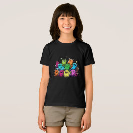 Söt monsterklubb Färgrik tecknad t-shirt