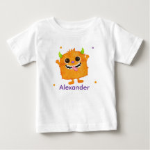 Söt monsterpersonlig namn baby småbarns t-shirt