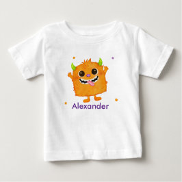 Söt monsterpersonlig namn baby småbarns t-shirt
