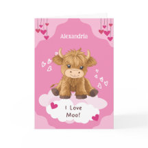 Söt Moo Highland Ko Valentinesdag