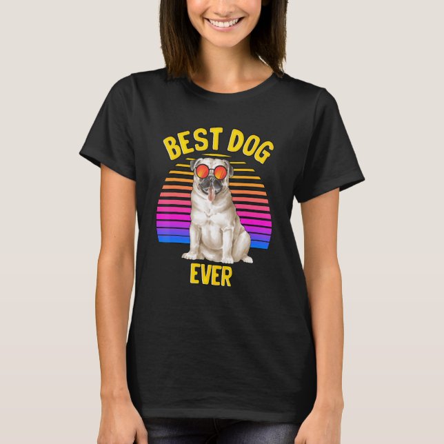 Söt Mops Bästa Hund Valp T Shirt (Framsida)