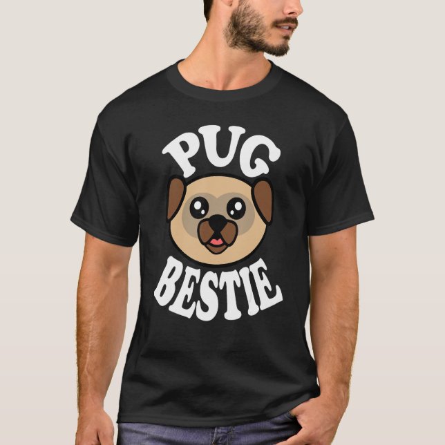 Söt Mops Bästis T Shirt (Framsida)