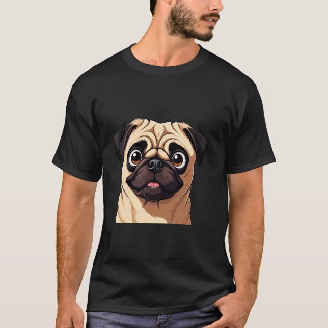 Söt Mops hund T Shirt (Framsida)