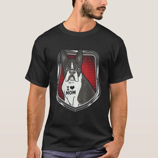 Söt Mops Kärlek Mamma T Shirt (Framsida)