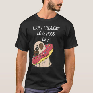 Söt Mops Kärlek Mops Jag Älskar Mopsar Mörkt T Shirt