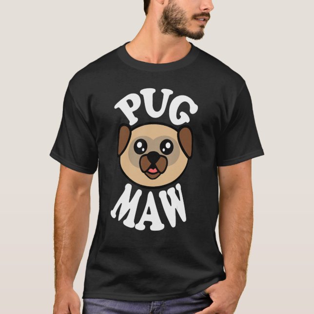 Söt Mops Mun T Shirt (Framsida)