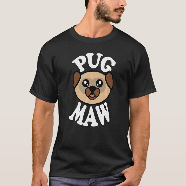 Söt Mops Mun T Shirt (Framsida)