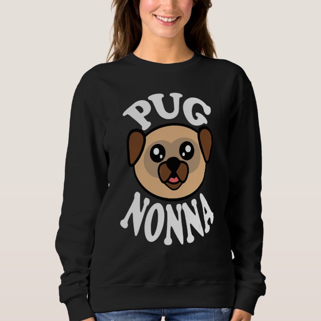 Söt Mops Nonna T Shirt (Framsida)
