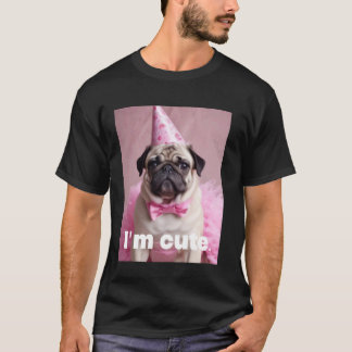 Söt Mops Rosa T Shirt
