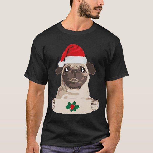 söt mops valp hund Klassisk  38 T Shirt (Framsida)