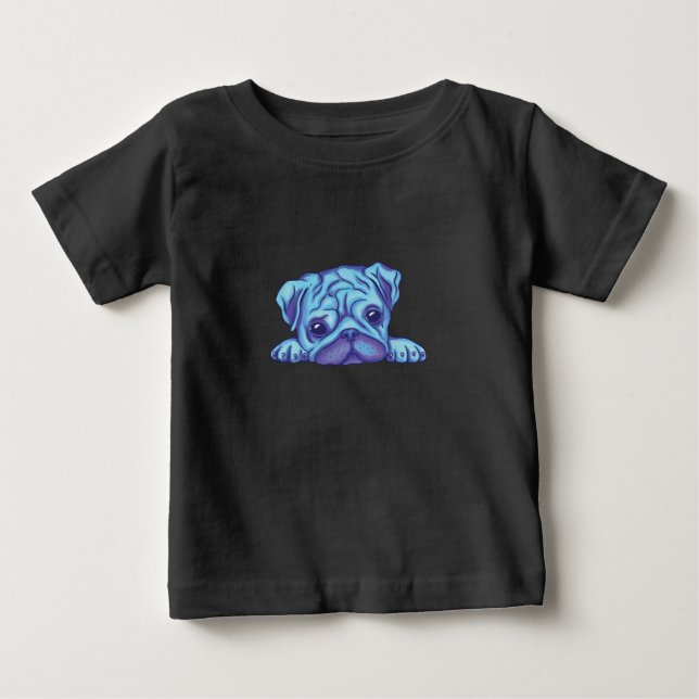 Söt Mops-valp T Shirt (Framsida)