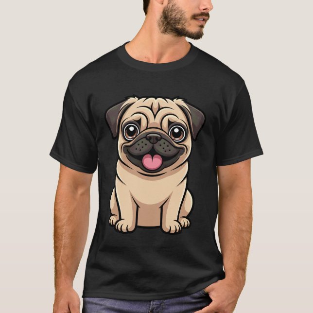 Söt Mopsälskare T Shirt (Framsida)