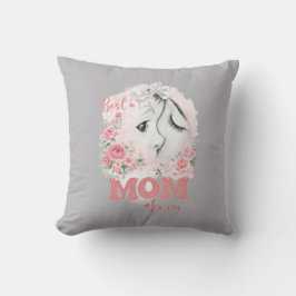 Söt Mor och Barn Akvarell Rosor "Bästa Mamma Kudde