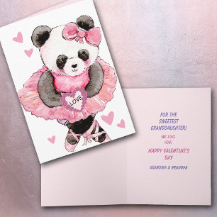 Söt mordotter Dancing Panda Bear Valentine Helgkort