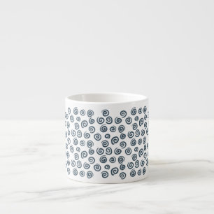 Söt mörkblå spiral Mönster Specialmugg Espressomugg