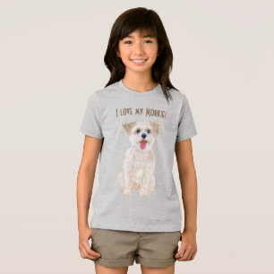 Söt Morkie Flickas Tri-Blend T-Shirt