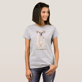 Söt Morkie Grå Dam T-Shirt