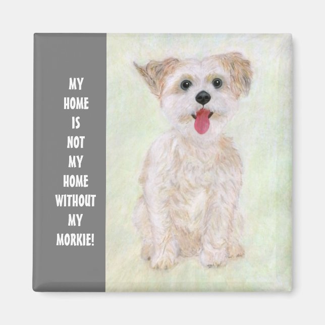 Söt Morkie Hemmaglansmagnet Magnet (Framsidan)