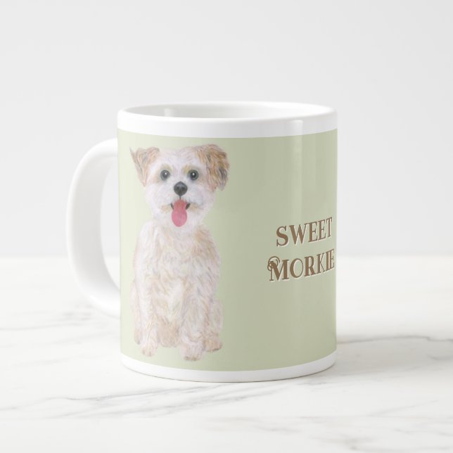 Söt Morkie Jumbo-mugg Jumbo Mugg (Framsida vänster)