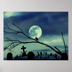 Söt Mörkrets full Moon Graveyard Poster
