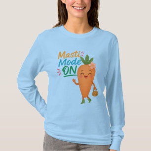 Söt Morot Masti-läge PÅ Långärmad T-Shirt Rolig