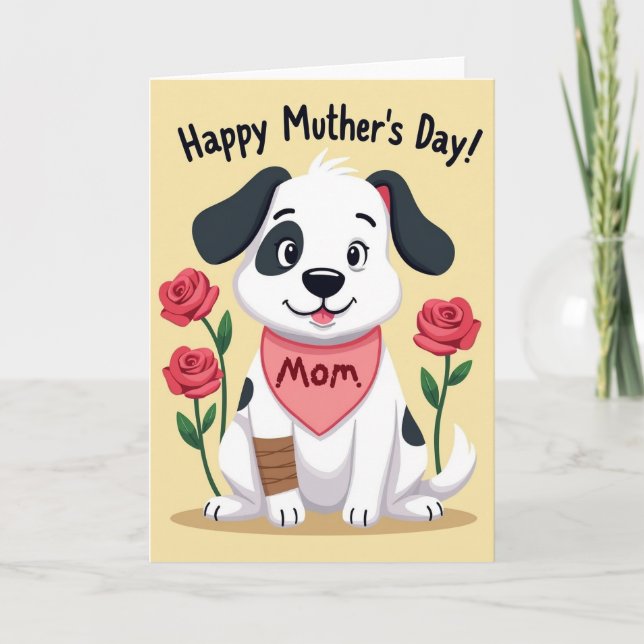 Söt mors dag hund konstkort kort (Framsida)