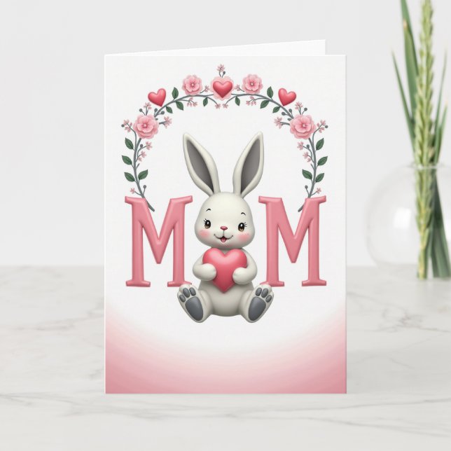 Söt mors dag kanin kort (Framsida)