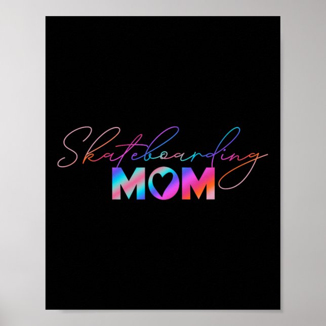 Söt mors dag regnbåge skateboard-mamma  poster (Framsidan)