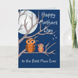 Söt mors dag-ugglor vikta gratulationskort kort