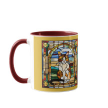 Söt Mosaik Katt Glas Kaffe Mugg