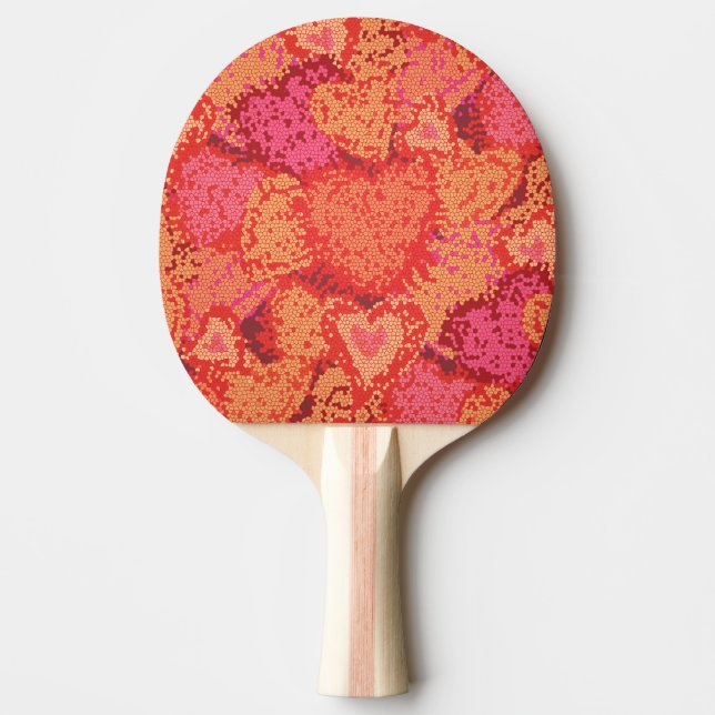 Söt mosaikhjärtan design pingisracket (Framsidan)