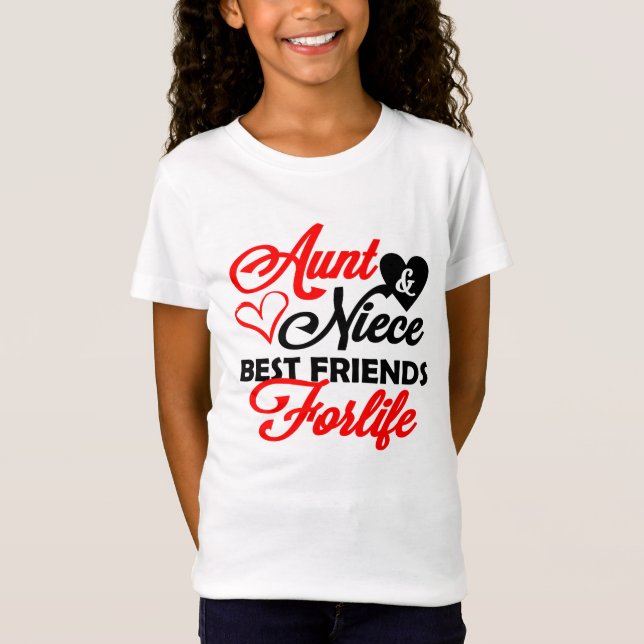Söt Moster Niece BFF ord art T-Shirt (Framsida)