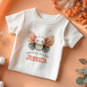 Söt Moth Vattenfärg Illustration Barn Namn Pastell T Shirt