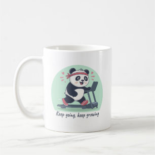 Söt Motivationspanda på Löpband Kaffemugg