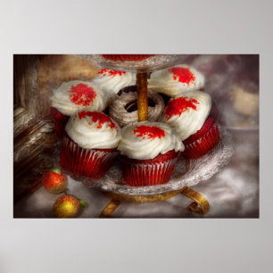 Söt - muffin - röd sammetmuffins poster