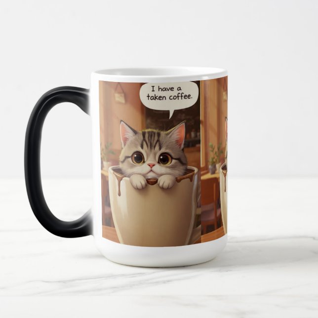Söt mugg “Jag har tagit kaffe” Rolig kattmugg  (Vänster)