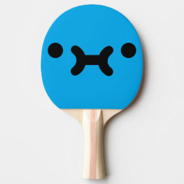 Söt Mullig Ansikte Blå Pingisracket