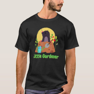 Söt mullvad liten trädgårdsmästare barn motiv fami t shirt