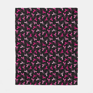 Söt MultiRosa Breast Cancer Ribbon Mönster Fleecefilt