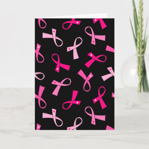 Söt MultiRosa Breast Cancer Ribbon Mönster Kort