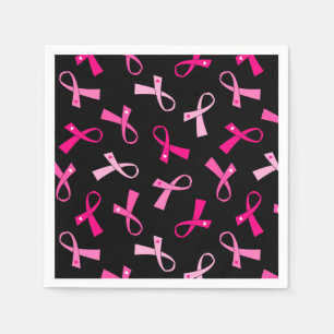 Söt MultiRosa Breast Cancer Ribbon Mönster Pappersservett